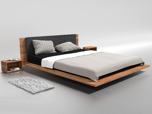 Dudi Furniture Preyas Mango wood Teak Finish Wooden Bed