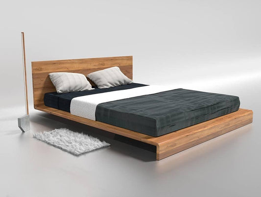 Dudi Furniture Preyas Mango wood Teak Finish Wooden Bed