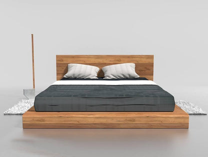 Dudi Furniture Preyas Mango wood Teak Finish Wooden Bed