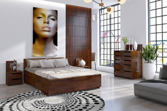 Dudi Furniture Preyas Mango wood Teak Finish Storage Wooden King Size