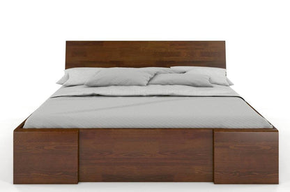 Dudi Furniture Preyas Mango wood Teak Finish Storage Wooden King Size