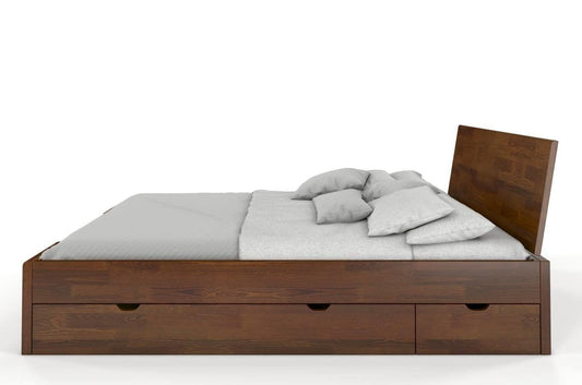 Dudi Furniture Preyas Mango wood Teak Finish Storage Wooden King Size
