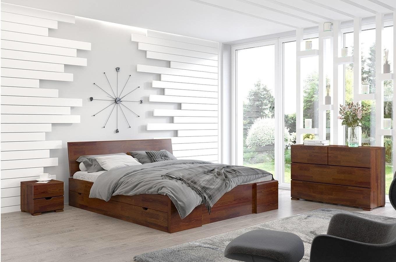 Dudi Furniture Preyas Mango wood Teak Finish Storage Wooden King Size