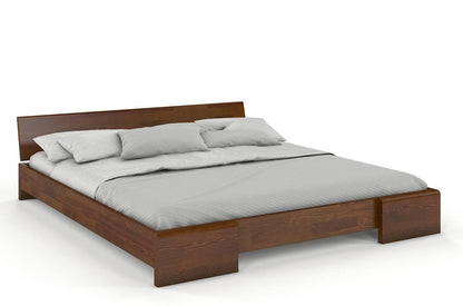 Dudi Furniture Preyas Mango wood Teak Finish Wooden King Size Bed