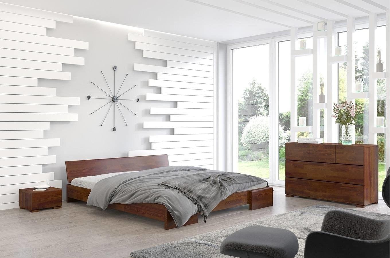 Dudi Furniture Preyas Mango wood Teak Finish Wooden King Size Bed