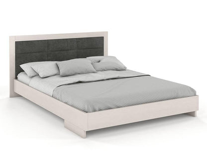 Dudi Furniture Preyas Mango wood Teak Finish Upholstered Platform