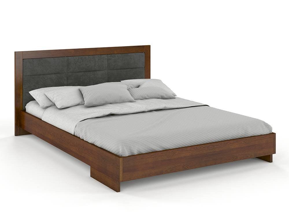 Dudi Furniture Preyas Mango wood Teak Finish Upholstered Platform