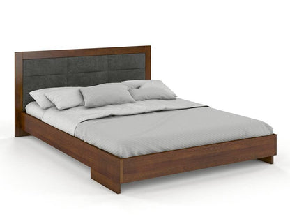 Dudi Furniture Preyas Mango wood Teak Finish Upholstered Platform