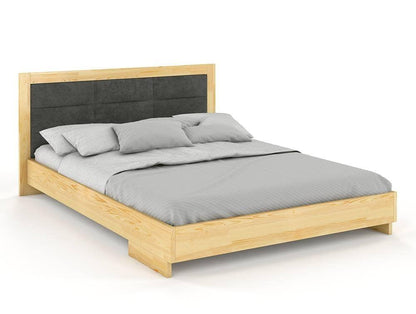 Dudi Furniture Preyas Mango wood Teak Finish Upholstered Platform