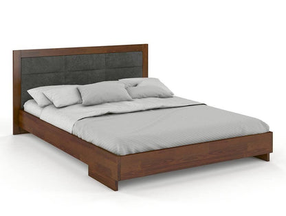 Dudi Furniture Preyas Mango wood Teak Finish Upholstered Platform
