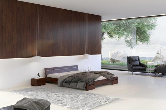 Dudi Furniture Preyas Mango wood Teak Finish Wooden King Size Bed