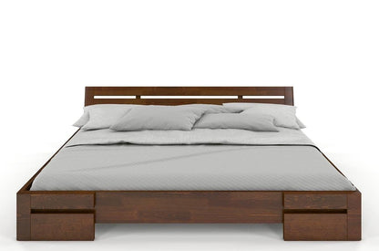 Dudi Furniture Preyas Mango wood Teak Finish Wooden King Size Bed