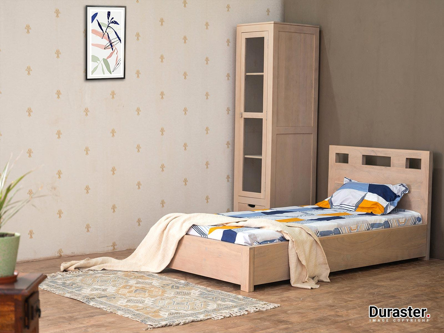 Dudi Furniture Novo Premium Modern Sheesham Wood Single Bed With