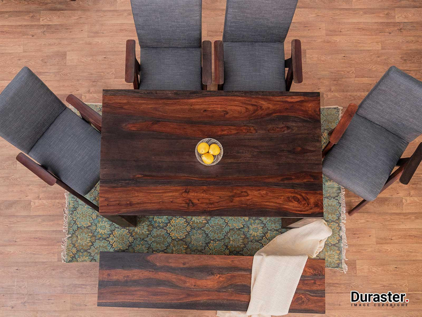 Dudi Furniture Marvel Wood Dining Table Set 6 Seater