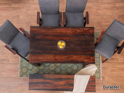Dudi Furniture Marvel Wood Dining Table Set 6 Seater