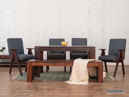 Dudi Furniture Marvel Wood Dining Table Set 6 Seater
