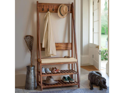 Dudi Furniture Mehran Sheesham Wood Ladder Shoe Stand