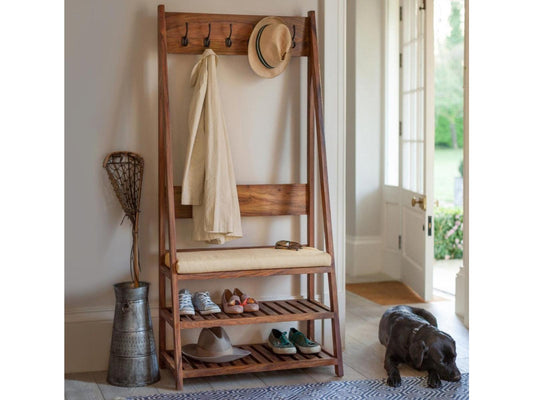 Dudi Furniture Mehran Sheesham Wood Ladder Shoe Stand