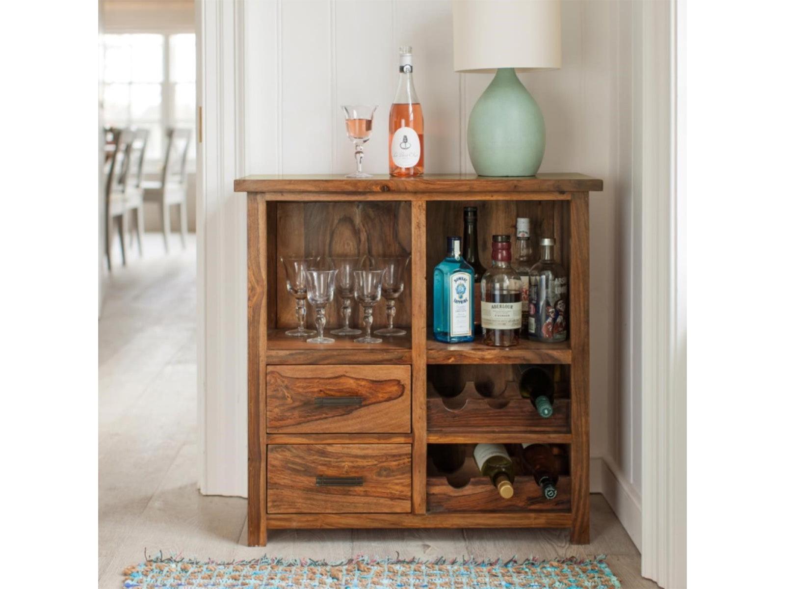 Dudi Furniture Mehran Sheesham Wood Bar Cabinet