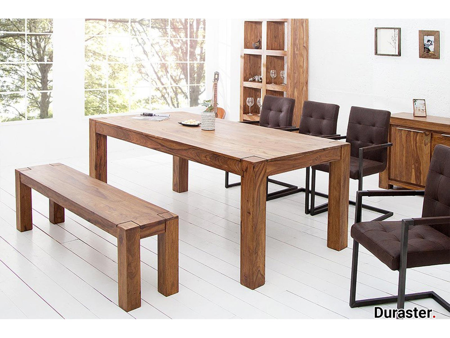 Dudi Furniture Torpedo Sheesham Wood Dining Bench
