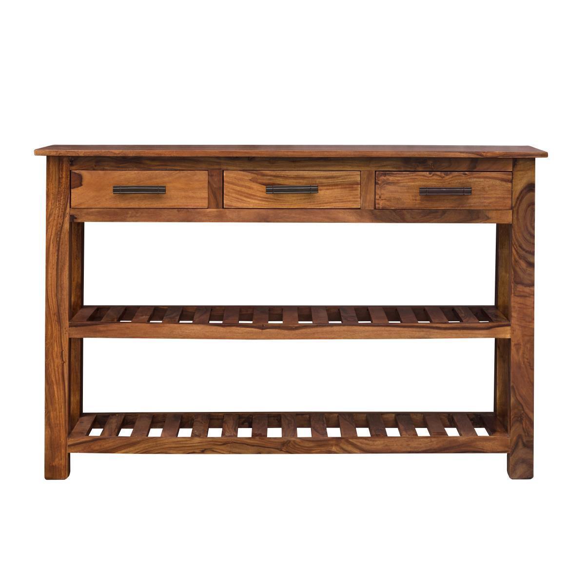 Dudi Furniture Mehran Sheesham Wood Console Table with Drawers