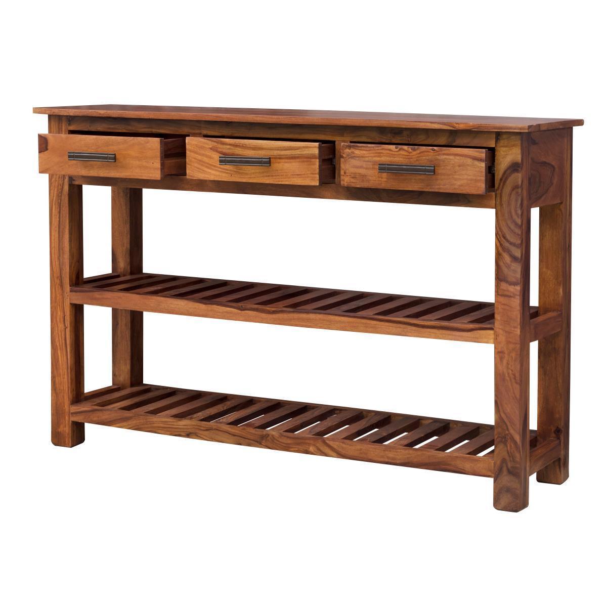 Dudi Furniture Mehran Sheesham Wood Console Table with Drawers