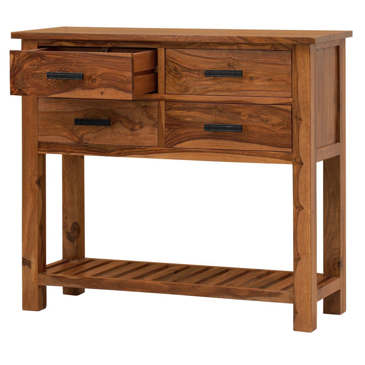 Dudi Furniture Mehran Sheesham Wood Console Table with Drawers