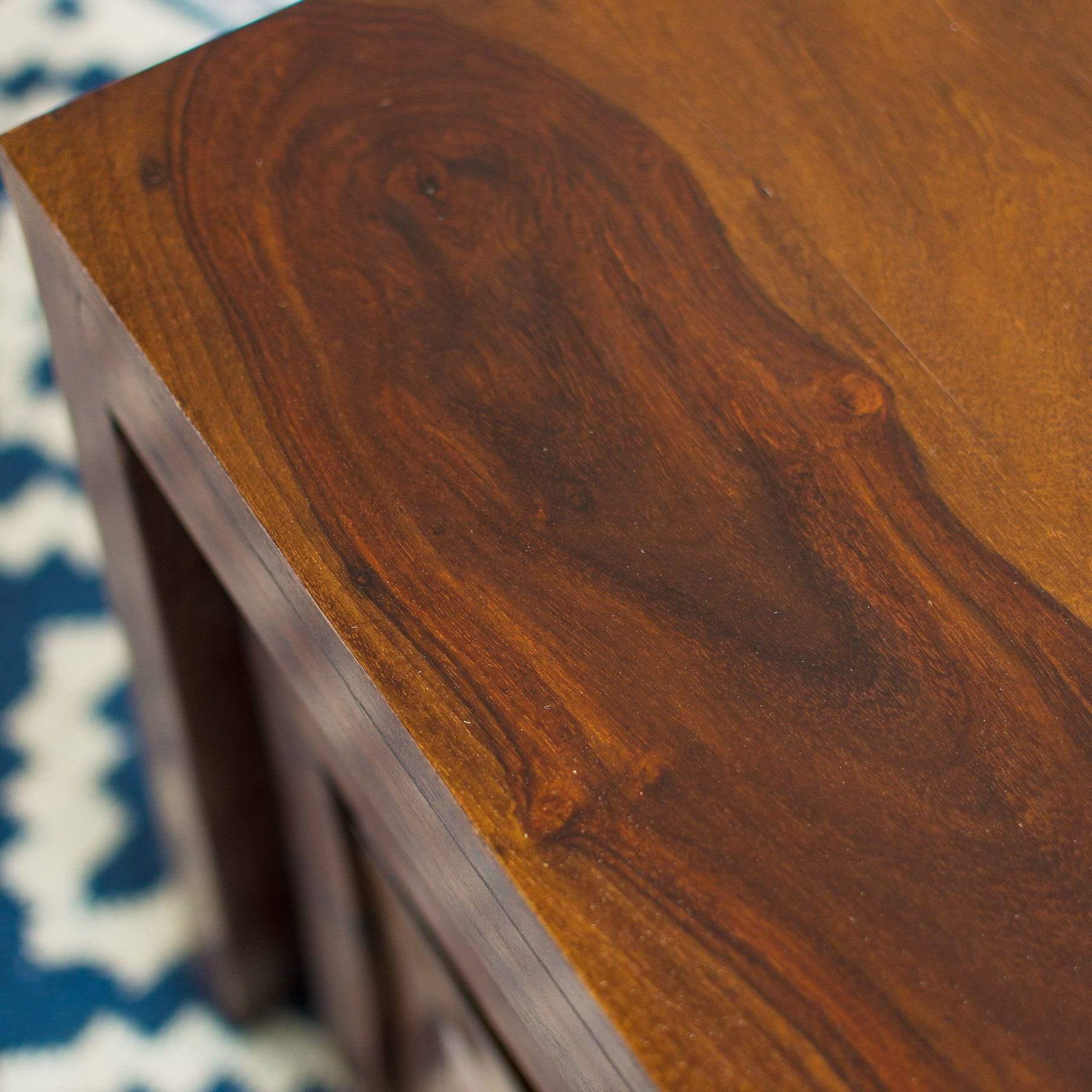 Dudi Furniture Mehran Sheesham Wood Set of 3 Nesting Tables