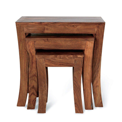 Dudi Furniture Mehran Sheesham Wood Set of 3 Nesting Tables