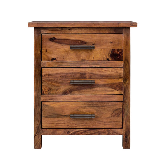 Dudi Furniture Mehran Sheesham Wood Bedside Table with Drawers