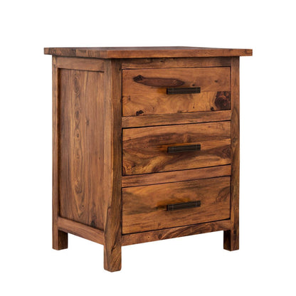 Dudi Furniture Mehran Sheesham Wood Bedside Table with Drawers