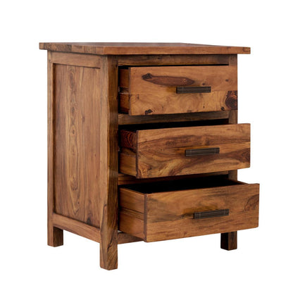 Dudi Furniture Mehran Sheesham Wood Bedside Table with Drawers