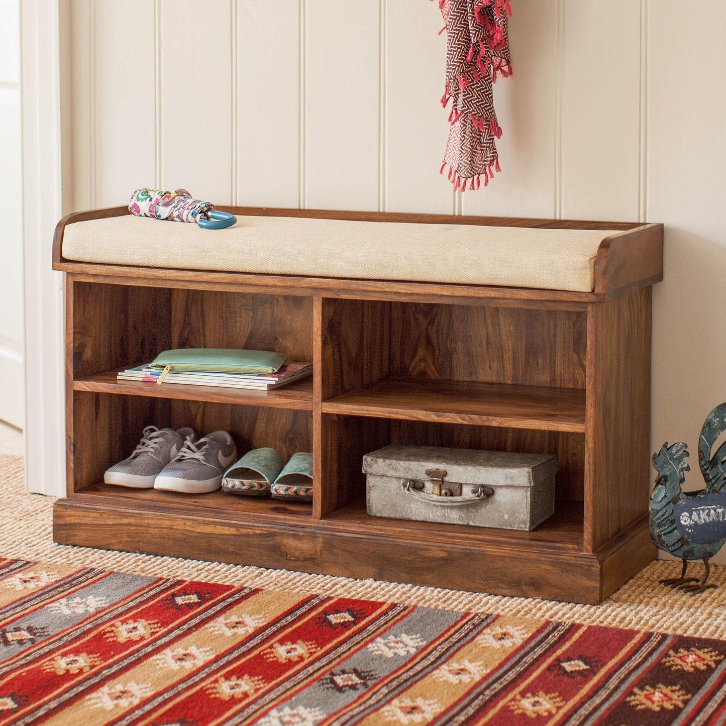Dudi Furniture Mehran Sheesham Wood Shoe Rack