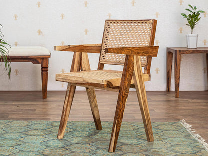 Dudi Furniture Nature Wooden Cane Armchair