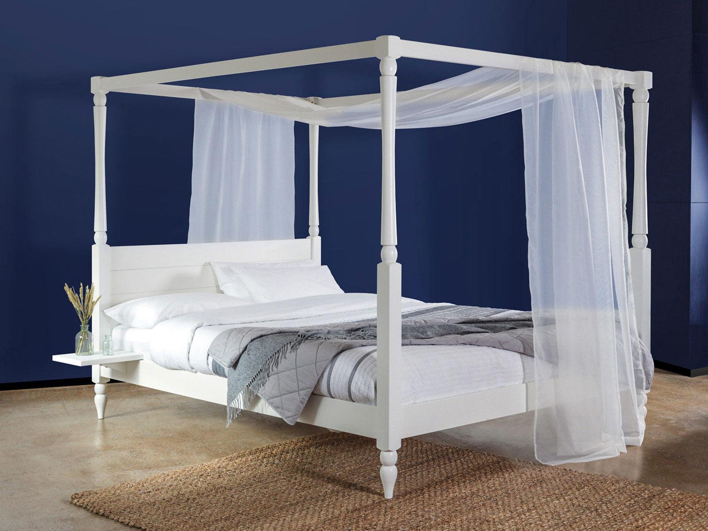 Dudi Furniture Novo Premium Solid Acacia Wood Four-Poster King Size