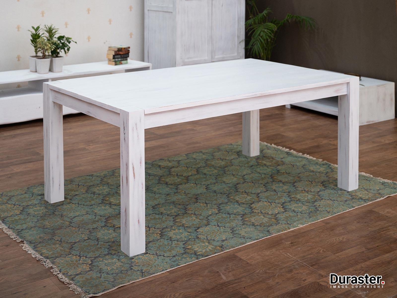Dudi Furniture Novo Premium Acacia White Dining Set with Chairs (4, 6