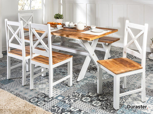 Dudi Furniture Novo Premium Solid Mango Wood Dining Set with Chairs