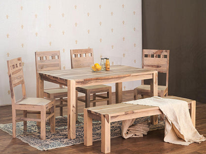 Dudi Furniture Novo Premium Solid Sheesham wood Dining Set with