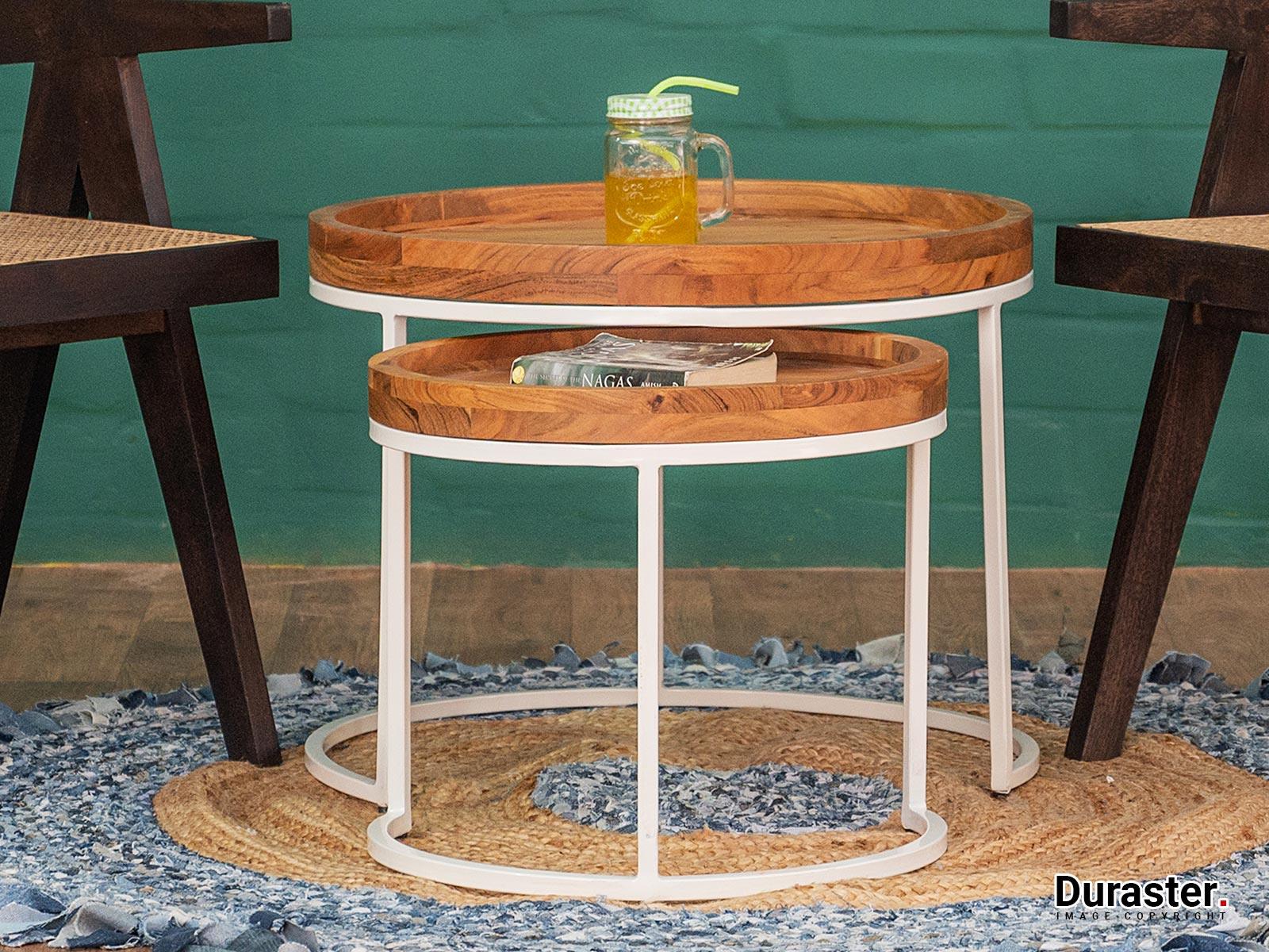 Dudi Furniture Novo Premium Solid Acacia wood Nested Side / Coffee