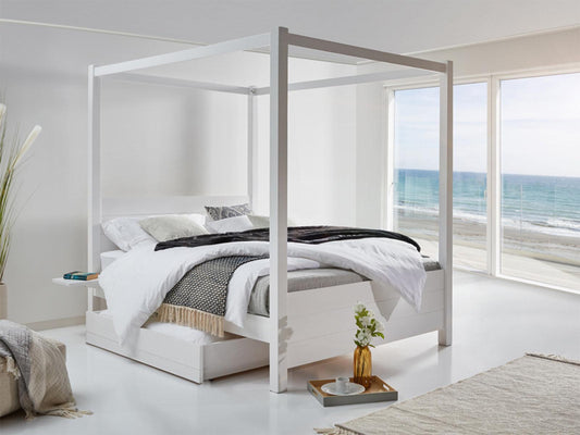 Dudi Furniture Novo Premium Solid Acacia Wood Four-Poster Bed