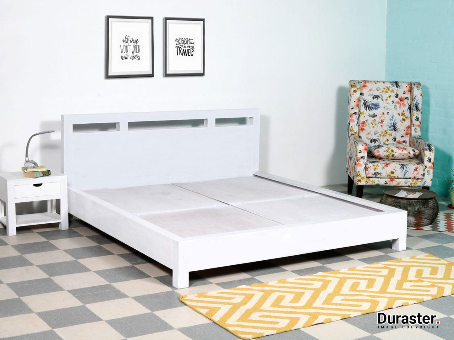 Dudi Furniture Novo Premium Acacia Elegant King Size Bed