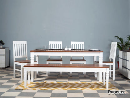 Dudi Furniture Novo Premium Solid Acacia wood Dining Set with Chairs