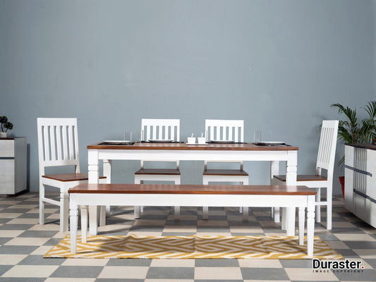 Dudi Furniture Novo Premium Solid Acacia wood Dining Set with Chairs