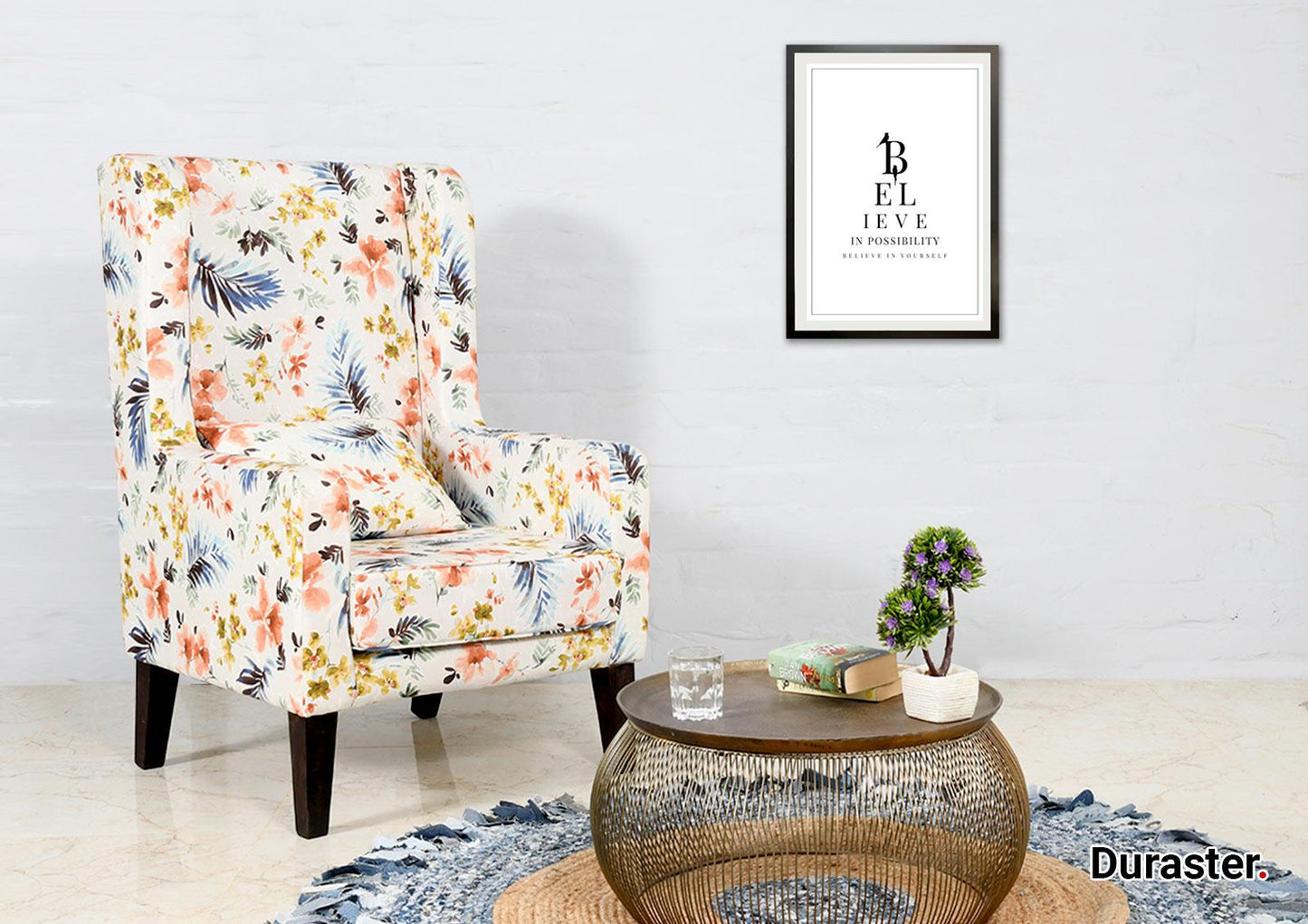 Dudi Furniture Nour Modern Wing Back Chair