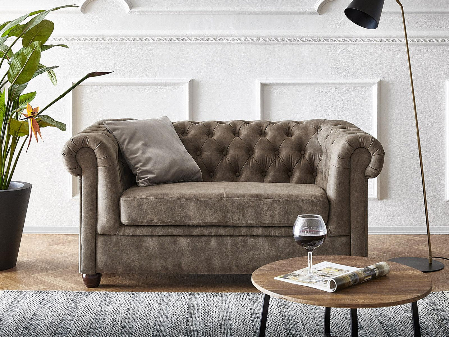 Dudi Furniture Chesterfield Traditional Two Seater Sofa