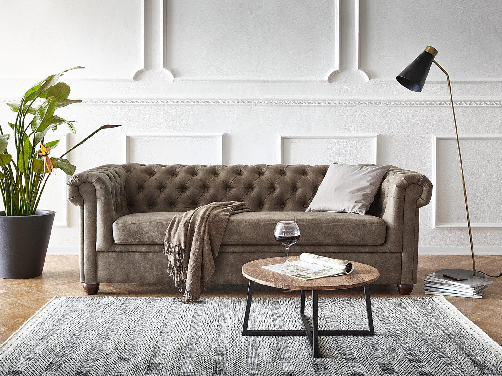 Dudi Furniture Chesterfield Traditional Three Seater Sofa