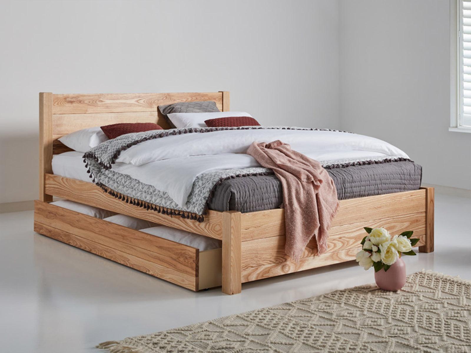 Dudi Furniture Preyas Solid Acacia wood Storage Bed