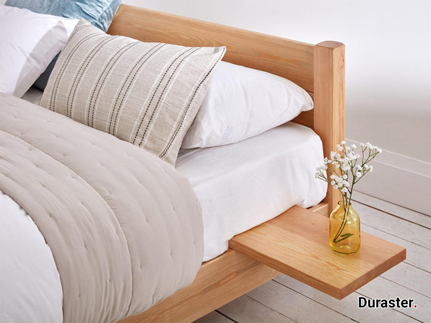 Dudi Furniture Preyas Solid Acacia wood Storage King Size Bed