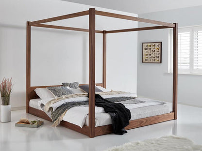 Dudi Furniture Preyas Solid Sheesham Wood Four-Poster Bed