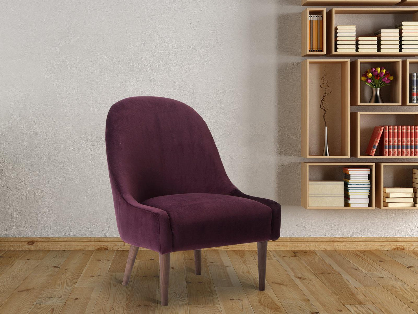 Dudi Furniture Elemantary Solid Wood Fabric Upholstered Chair